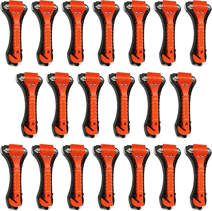 BFXM Car Window Breaker Hammer and Seat Belt Cutter 2-in-1, Emergency Escape Tool, Safety Glass Breaker, Automotive Safety Essentials and Accessories, 20 Packs