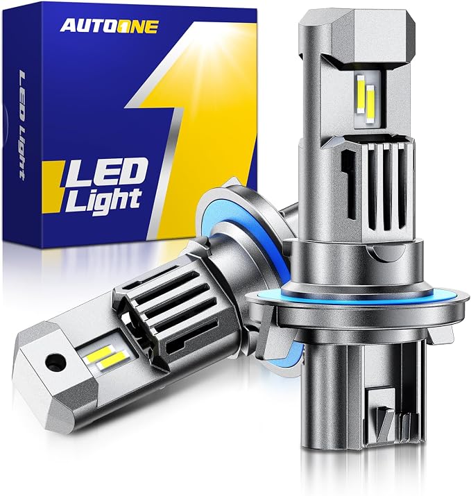 AUTOONE H13/9008 LED Bulb Hi Lo, 70000LM for Automotive Halogen H13 Lights, 1:1 Size 99% Compatibility, 2 PCS