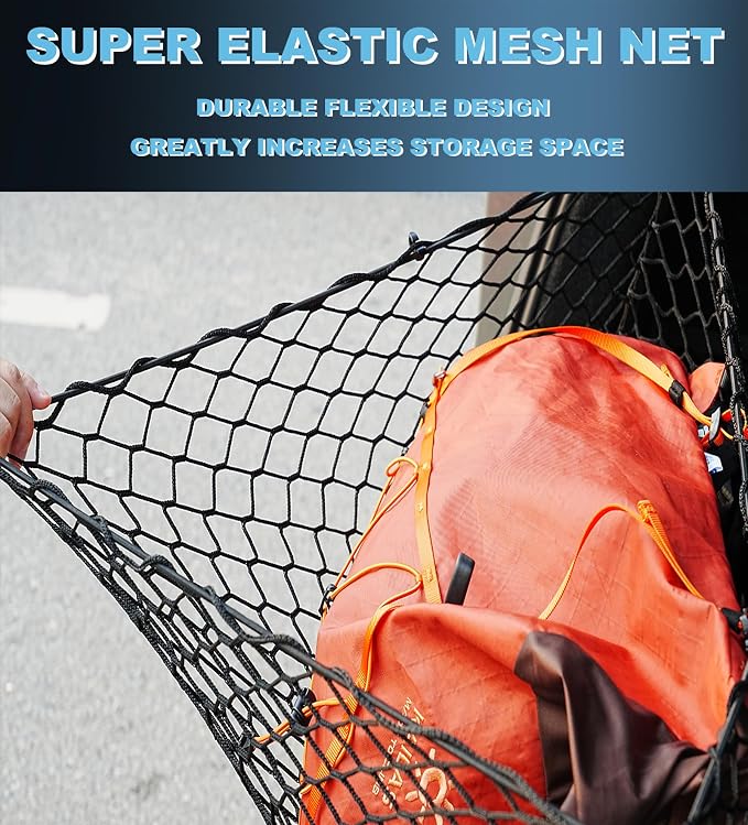 Envelope Style Cargo Net Compatible with Chevrolet Chevy Tahoe, GMC Yukon (Not for XL) New 2026 2025 2024 2023 2022 2021 2020 2019 2018 2017 2016 2015 Upgraded SUV Trunk Car Rear Tailgate Netting