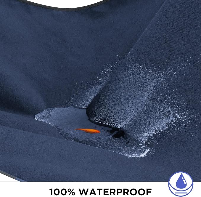 Waterproof Seat Cover Towel, Premium Sweat Carseat Protector, Perfect for Universal Anti-Slip Car Truck SUV Seat, Great for Surfing Yoga Gym Workout, Navy Blue