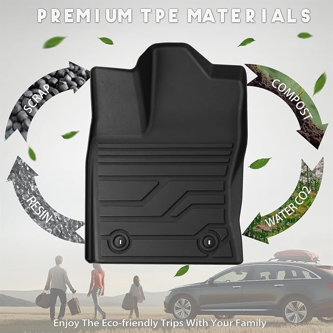 KARPAL Floor Mats for Toyota Tundra 2022-2026 CrewMax Cab, Custom Fit All Weather TPE Floor Liners, 1st & 2nd Row, Tundra SR/SR5/TRD PRO/Limited/Platinum/Castone Accessories