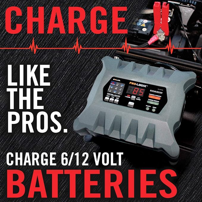 Clore Automotive PL2310 10-Amp Fully-Automatic Smart Charger, 6V and 12V Battery Charger, Battery Maintainer, and Stable Power Supply with Temperature Compensation