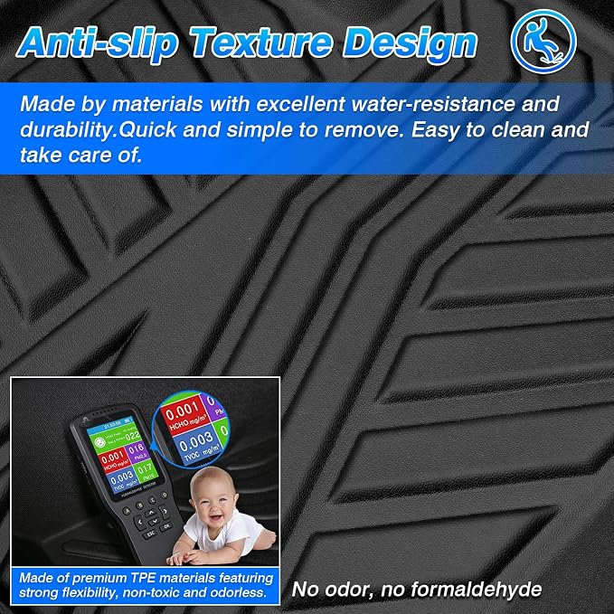 Cartist Floor Mats Fit for Ford Ranger 2024 2025 2026 SuperCrew Cab, All Weather Car Mats for Ranger Accessories, Heavy Duty Black Floor Liner