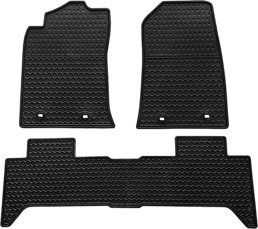 Car Floor Mats Custom Fit for Toyota Tacoma 2005-2015 Double Cab (Footwell Coverage) Odorless Washable Heavy Duty Rubber (All Weather) Floor Liners Set Black