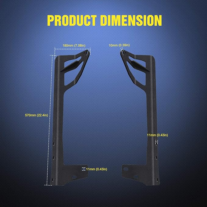 Nilight Windshield Frame Mounting Bracket for 50 Inch LED Light Bar on Wrangler JK 2007-2017