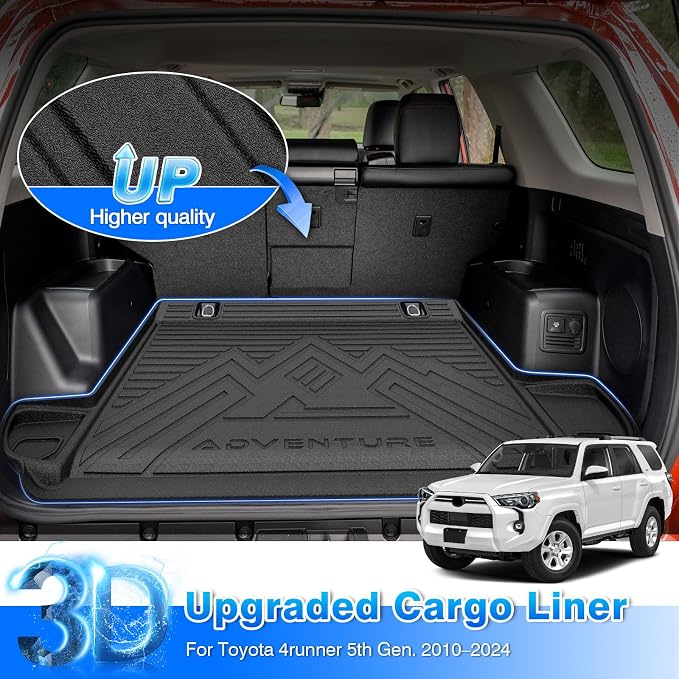 Cartist Cargo Liner Fits for Toyota 4runner 2010-2024 (No 3rd Seat or No Sliding Cargo Deck) Accessories All Weather Rear Trunk Liner for 4runner Cargo Mat Heavy Duty