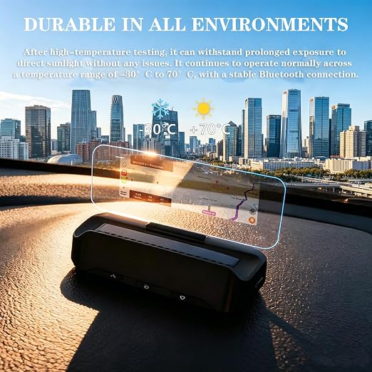 HUD Car GPS V3 Ultra HD Head-Up Display Equipped with Wireless CarPlay, Android Auto Diagnostics Speed Warning Plug-in Plug-and-Play Navigation OBD Car Dashboard Windshield Projector Speedometer