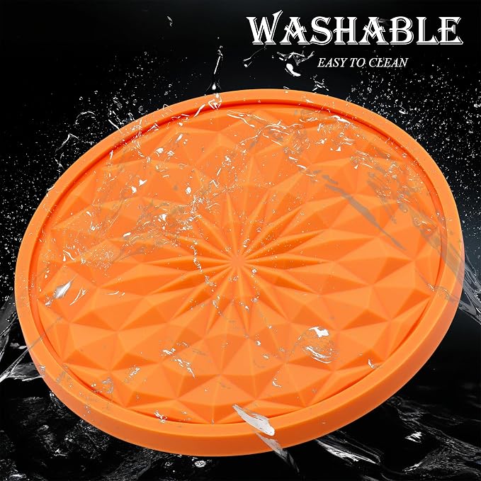 4 Pack Silicone Car Cup Holder Coaster – 2.75 Inch Non-Slip Drink Mat, Universal Fit for Most Vehicles – Cute & Functional Auto Accessories (Orange)