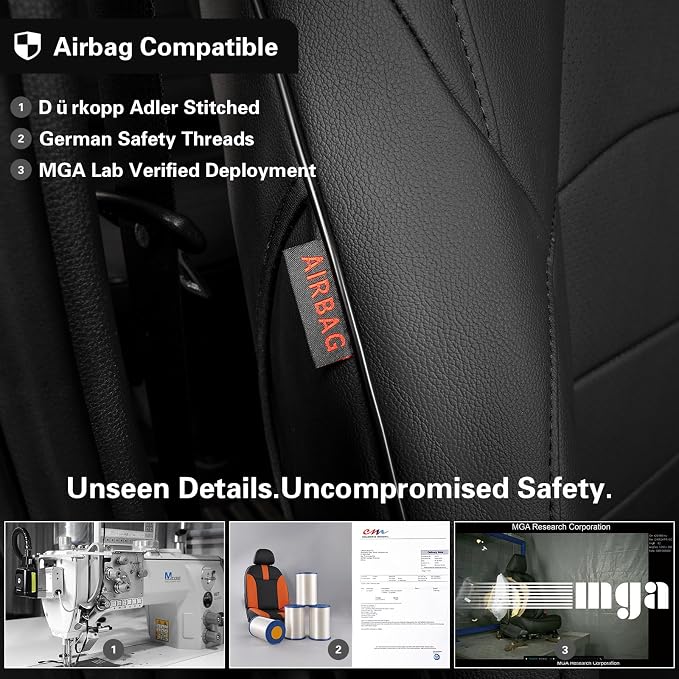 EKR Car Seat Covers Custom Fit for Toyota 4Runner(5 Seats) Full Set | for Toyota 4 Runner 2025-2026 Seat Covers for SUV,Full Wrap,Airbag Compatible,Waterproof Pet-resistant,Faux Leather(Black)