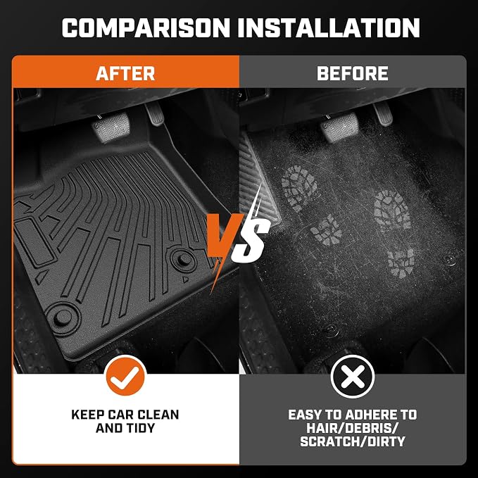 Mixsuper Outlander Floor mats-Floor mat for Mitsubishi Outlander 2022-2025 (Not phev or Sport),All Weather TPE Rubber Floor Liners Protection for Outlander Accessories,3 Row Anti-Slip Car Mats, Black