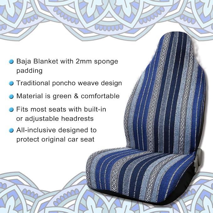 uxcell Universal Baja Seat Cover Universal Durable Bucket Seat Cover for Car SUV Automotive Navy Blue