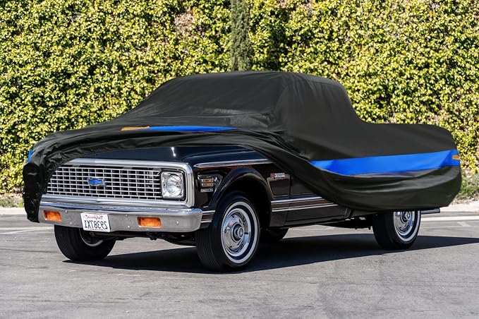 Pickup Truck Cover Waterproof All Weather, Outdoor Pickup Cover Sun Dust Protection, Fit Chevrolet C10 S10 Colorado, Ford F100 Ranger, GMC Canyou, Dodge Dakota etc (up to 210 inch)