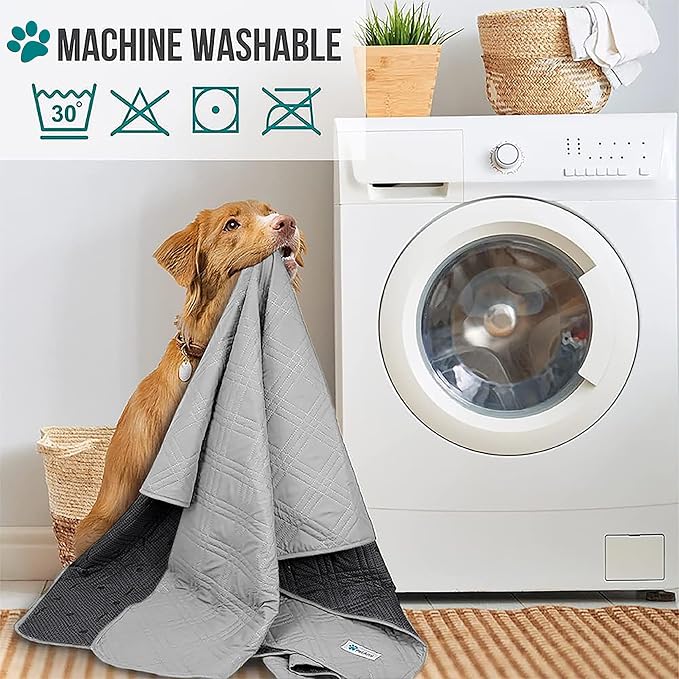 PetAmi Waterproof Bed Cover for Dogs, Pet Blanket Couch Cover, Reversible Furniture Cover Sofa Protector for Pet Cat Bed, Washable Dog Blanket for Seat, 68x82 Light Gray