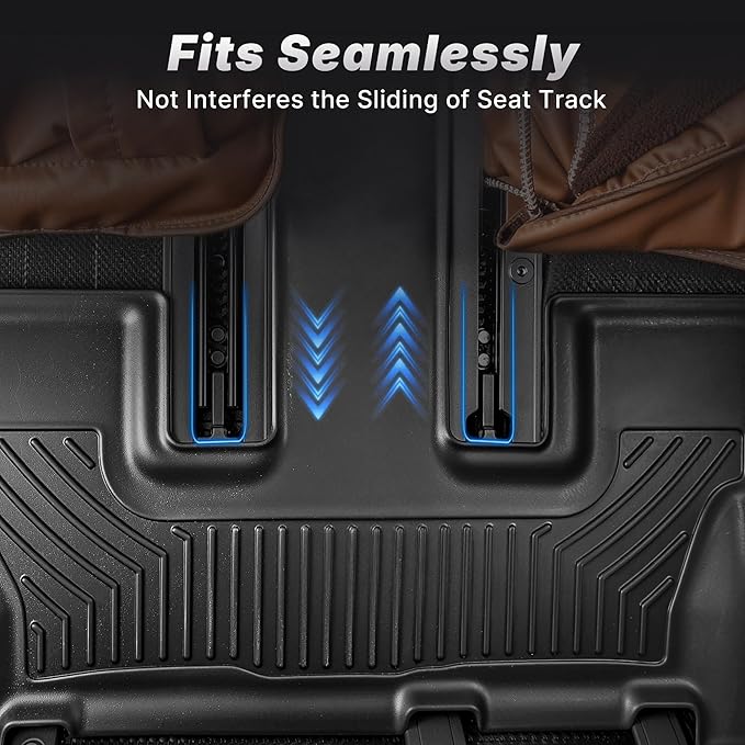 OEDRO Floor Mats Fits for Chevy Tahoe/GMC Yukon 2026-2021 7-Seaer | 1st Bucket Seats,TPE All-Weather Floor liner Cargo Mats for Chevrolet Tahoe GMC Yukon