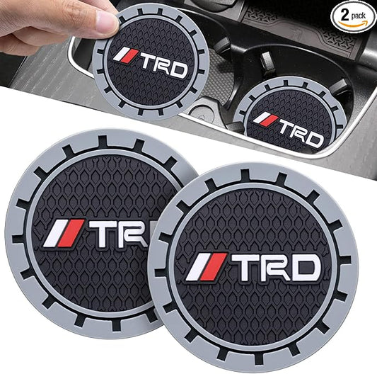 Car Cup Holder Coaster for Toyota TRD Sequoia Tundra 4Runner Recessed Silicone Cupholder Coaster Interior Accessories 2.75IN 2Pack