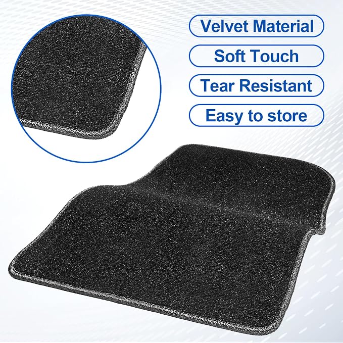 Spurtar for Tesla Model 3 Floor Mats Carpet 2026-2017, Cut Pile 3PCS | Car Floor Mats for Model 3, All Weather Protector Automotive, Front & Rear Seat Car Rug, Anti-Slip Backing, Black