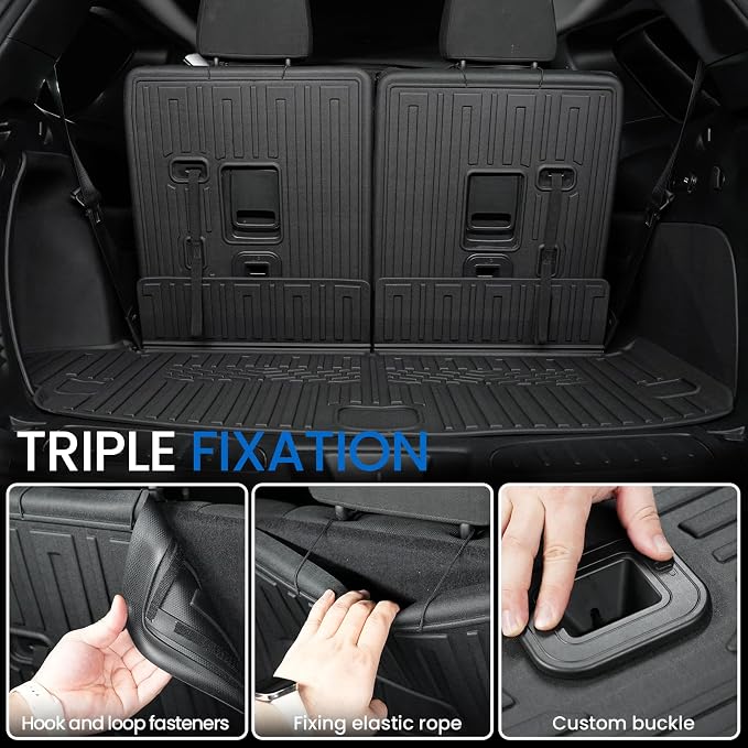 Floor Mats Set for 2016-2026 Dodge Durango (Only for 7 Seats with Bench Seats), All Weather TPE Backrest Mat Trunk Mat Cargo Liner Door Sill Guards Accessories