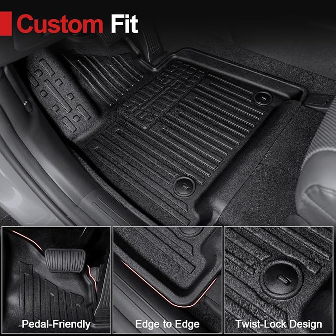 Floor Mats for Hyundai Santa Fe 2024-2026 (Fit Hybrid and Gas), TPE All Weather Protection Durable Trunk Cargo Mat with Backrest Mat for Hyundai Santa Fe