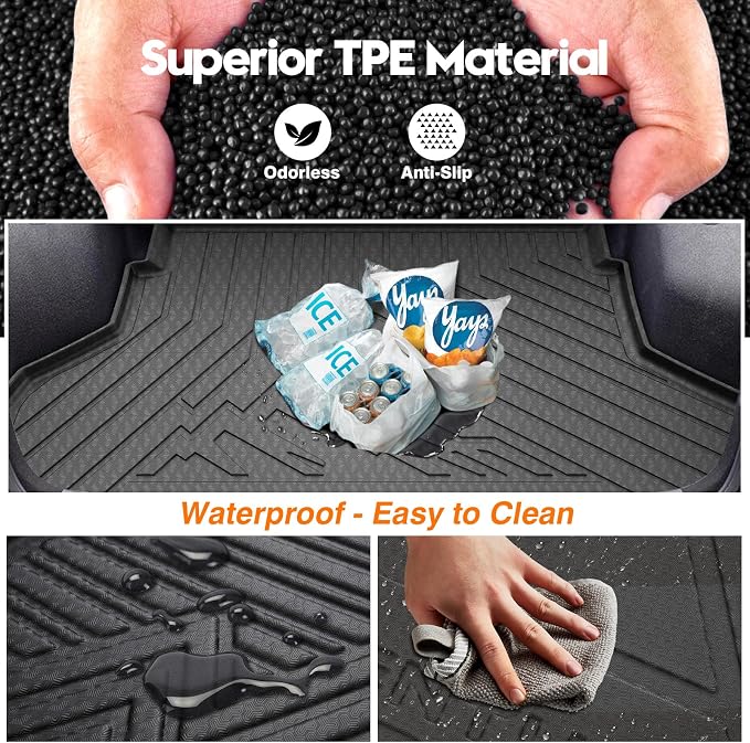 KUST Floor Mats Set for 2025-2026 Kia K4 Sedan Accessories | Front Rear Car Mats, Cargo Trunk Mat, All Weather Protection, TPE Rubber, Raised Edge