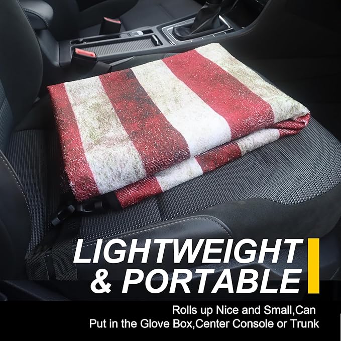 Back Seat Cover for Car Trucks Van SUV Jeep,Waterproof Rear Bench Towel Seat Covers for Dogs and Kids,Automotive Backseat Protector (American Flag)