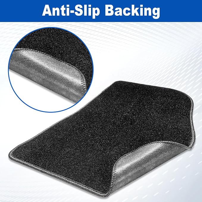 Spurtar for Tesla Model 3 Floor Mats Carpet 2026-2017, Cut Pile 3PCS | Car Floor Mats for Model 3, All Weather Protector Automotive, Front & Rear Seat Car Rug, Anti-Slip Backing, Black