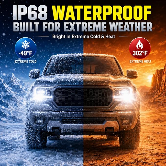 9005 9006 Fog Light Bulbs Combo, Super Bright 100,000LM 1000% Brighter, 2026 Updated Light Bulbs, True 1:1 Mini Halogen Size, HB3 HB4 Off Road Light or Fog Light Bulbs, Pack of 4 | 6500K Cool White LED Fog Light Bulbs, 1000% Brighter, for Off-Road Use,...