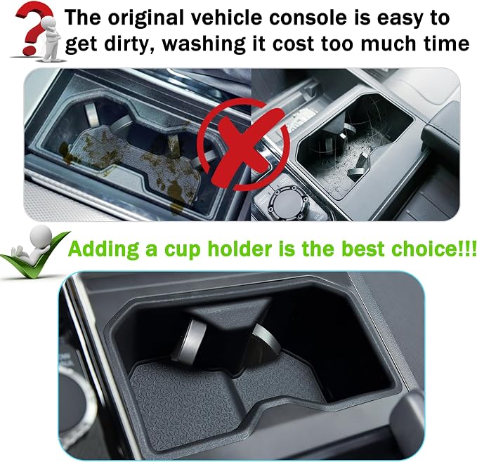 Cup Holder Insert for Toyota Tundra Accessories 2022 2023 2024 2025 2026 (SR/SR5/Limited/TRD Pro Only) Center Console Cup Holder TPE Drink Bottle Holder Organizer Cupholder Protector