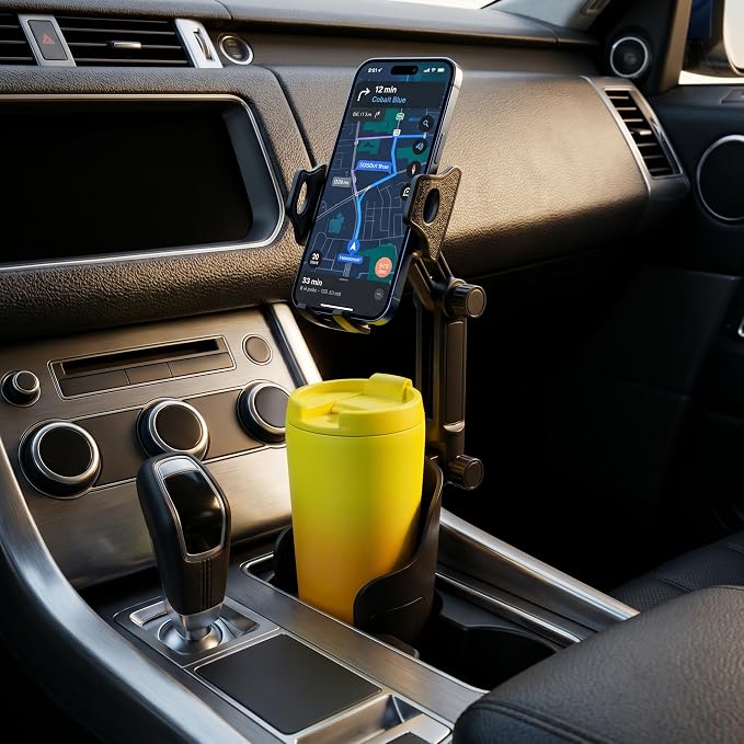 Cup Holder Phone Holder for Car, Long Arm with 360°Rotation Cell Phone Holder Mount for Car | Truck | Golf Cart Compatible with iPhone & Samsung & All Smartphones