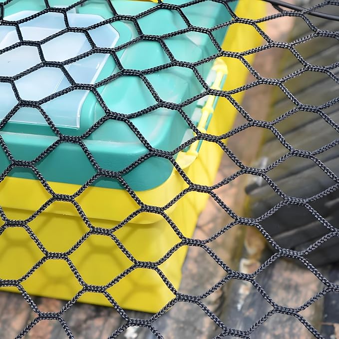BAILALIBO Cargo Net with Metal Hooks, 48x48 in | Elastic stretchable mesh, adjustable for Pickup/SUV/truck, universal fit, trunk storage, heavy-duty car exterior accessory