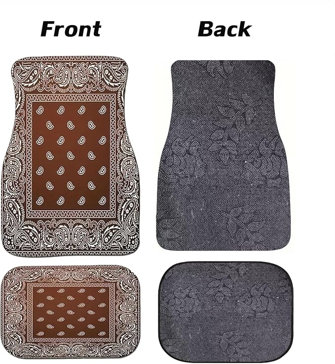 Car Floor Mats Non-Slip Automotive Floor Mats All-Weather Front Rear Car Floor Foot Mat Sets of 4 Pieces Foot Mats Rugs Carpet for Car Trucks SUV Sedans (Brown)