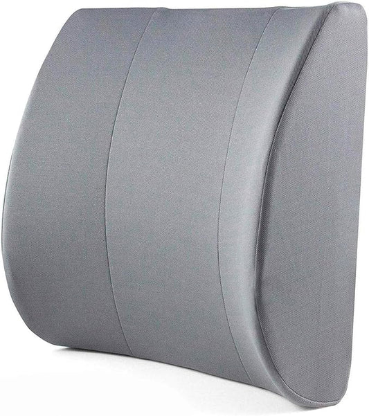 DMI Lumbar Support Pillow for Chair to Assist with Back Support with Removable Washable Cover to Ease Lower Back Pain and Discomfort while Improving Posture, 14 x 13 x 5, Contoured Foam, Premium,Gray