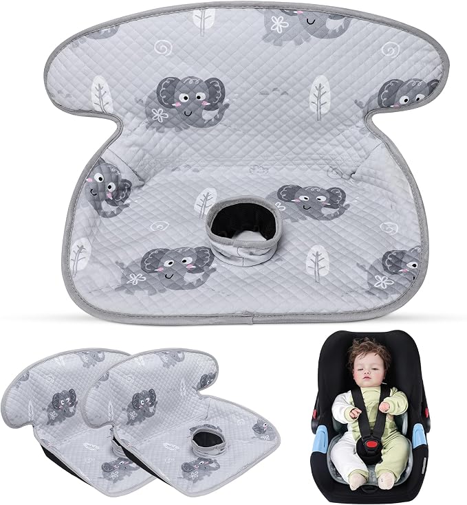 Piddle Pad Waterproof Car Seat Protector for Potty Training – Flat, Padding-Free Machine Washable Seat Cover for Spills & Potty Accidents – for Car Seat, Stroller, High Chair (Gray, 2PC)