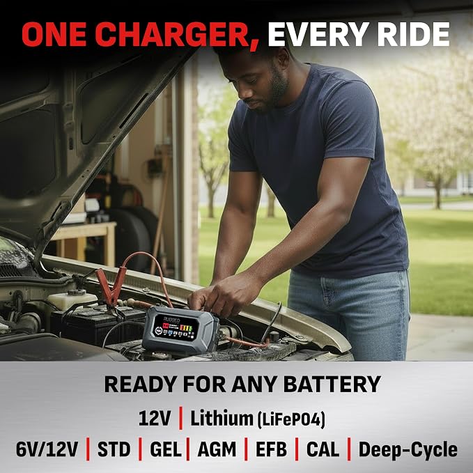 Schumacher Electric Rugged 3A Car Battery Charger and Maintainer, 3-in-1 Solution, for 6V/12V Power Sport, Automotive, and Marine Batteries, SC1681