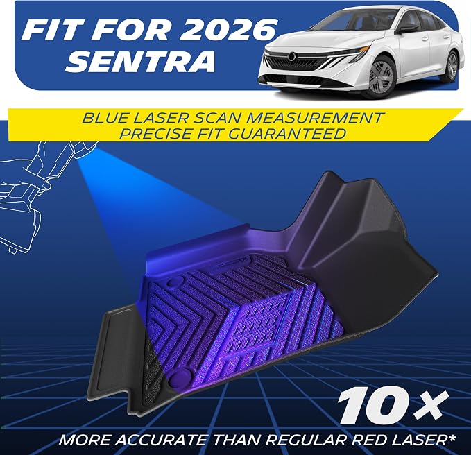 Michelin Vehicle Mats, Premier Series All-Weather TPE Custom Fit Liner for 2026-2027 Nissan Sentra Floor Mats (3 Piece)