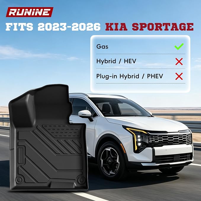 Floor Mats for Kia Sportage 2023-2026 (Not for Hybrid), All Weather Protection Custom Floor Mats Trunk Cargo and Car Windshield Cover Set for Kia Sportage Accessories,Car Floor Liners Set