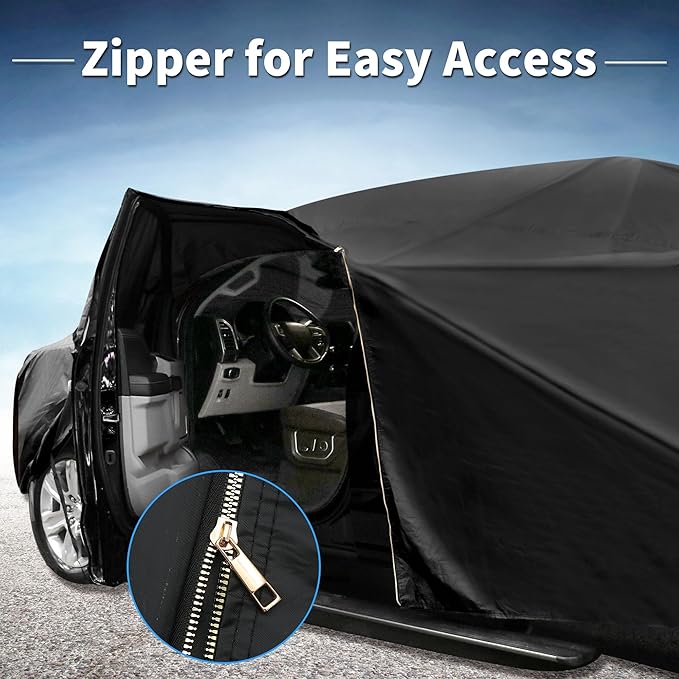 X AUTOHAUX Car Cover for Toyota 4Runner 210D-PU Outdoor Full Car Cover All Weather with Door Zipper for Waterproof Windproof Sun Rain Snow Protection