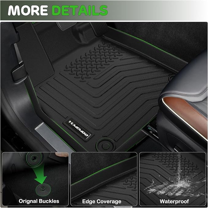 Floor Mats for 2024 2025 2026 Chevrolet Trax Upgrade Trunk Mat with Backrest Mat All Weather Floor Liners TPE Rubber Cargo Liner Fit for 2026 Chevy Trax Anti-Slip Full Set Automobile Mats Accessories