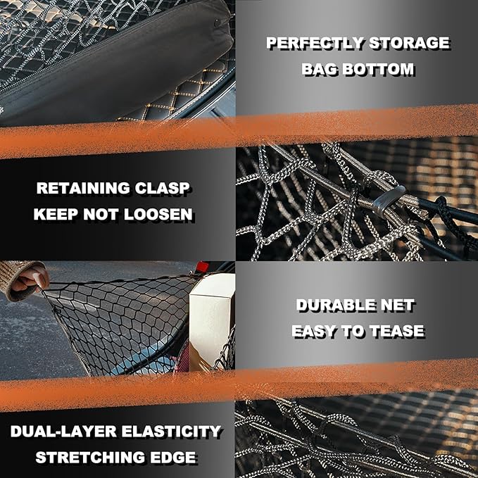 Envelope Style Cargo Net Compatible with Subaru Forester SK 2026 2025 2024 2023 2022 2021 2020 2019 2018 2017 2016 2015 2014 2013 2012 2011 2010 2009 2008-1998 Trunk Car Rear Tailgate Touring Netting
