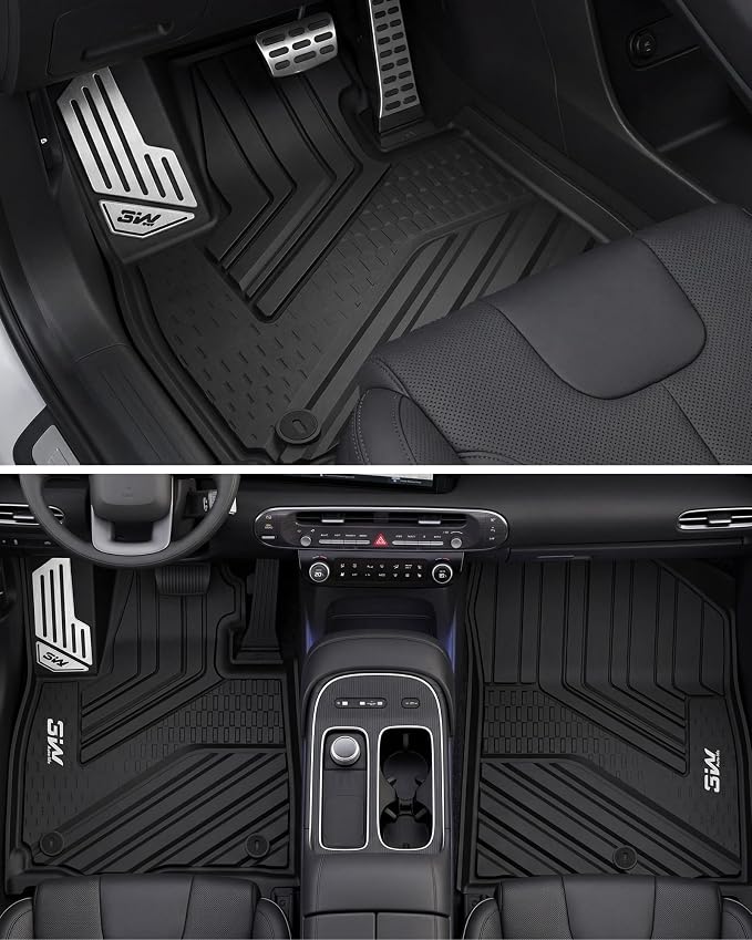 3W Floor Mats with Metal Pedals & Backrest Mats & Cargo Mats for Hyundai Palisade 2026 7/8 Passenger(Only Fit Gas), All Weather TPE Custom Fit Full Set Car Floor Liner Accessories, Black