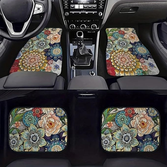 Car Floor Mats Non-Slip Automotive Floor Mats All-Weather Front Rear Car Floor Foot Mat Sets of 4 Pieces Foot Mats Rugs Carpet for Car Trucks SUV Sedans (NO.10)