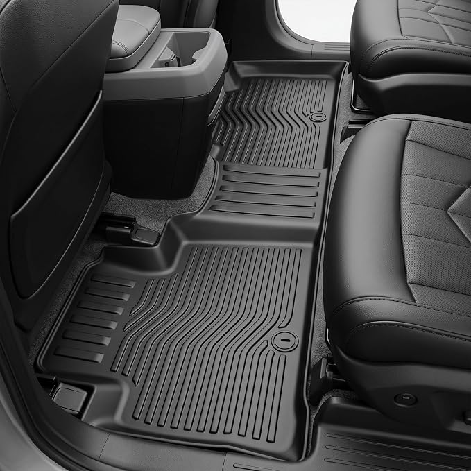 Auxko All Weather Floor Mats Cargo Mat with Backrest Mat for Kia Telluride 2027 (Gasoline Not for Hybrid) 7&8 Seater TPE Accessories Odorless Floor Liner Trunk Liner with Back Seat Protector