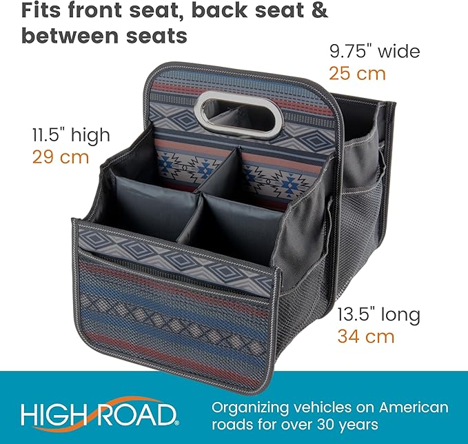 Car Caddy - Front Seat Organizer or Back Seat Organizer with Cup Holders | Front Seat Organizer for Adults and Backseat Car Organizer for Kids Keeps Car Seats Clutter Free