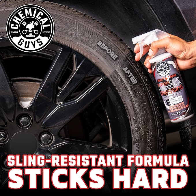 Chemical Guys, G6 HyperCoat High Gloss Dressing for Tires & Trim, 16 oz | High-gloss dressing revives vinyl, rubber, plastic, tires and trim with shine and a protective satin layer
