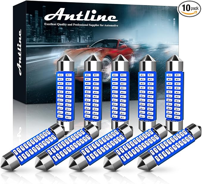 Antline 211-2 212-2 578 569 214-2 41MM 1.61”LED Bulb Green, Super Bright Canbus Error Free 12 Volt Replacements for Interior Dome Map Vanity Mirror Sun Visor Lights (Pack of 10)