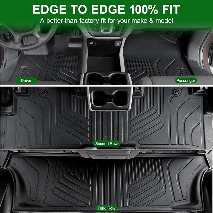 Floor Mats for Honda Odyssey 2018-2026, TPE All Weather Durable Floor Liners for Honda Odyssey Accessories