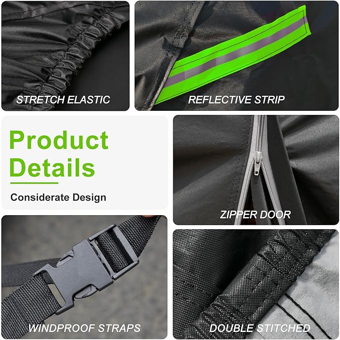 KouKou Waterproof SUV Car Cover Suitable for Kia Sorento from 2002 to 2025, 7 Layers Windproof All Weather Waterproof Outdoor Cover Sun Rain UV Dust Snow Protection. Black