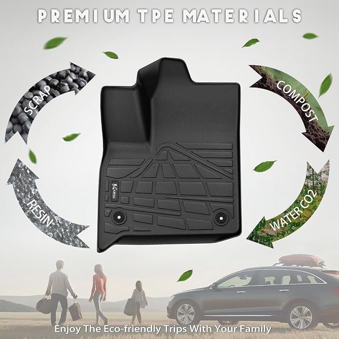 KARPAL Floor Mats for 2018-2023 Chevy Traverse/ 2024 Traverse Limited Only 7 Seats, with 2nd Row Bucket Seats, All-Weather TPE Custom Fit Floor Liners Car Accessories