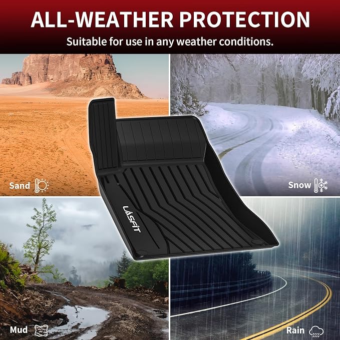 LASFIT Floor Mats for Mercedes Benz GLA 2015-2020 & CLA 2014-2019 250/45 | LASFIT Car Mats for GLA & CLA 250/45 AMG 2014-2020, All Weather TPE Non-Slip, 2 Rows