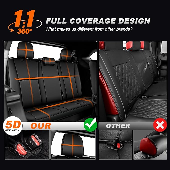 AOMSAZTO Seat Covers for Toyota Highlander 2020-2026 Full Set 3 Row 7 Seats | Custom Fit for Highlander W/Second Row Captain Chair, Full Coverage Faux Leather Car Seat Protector Compatible Airbag Black
