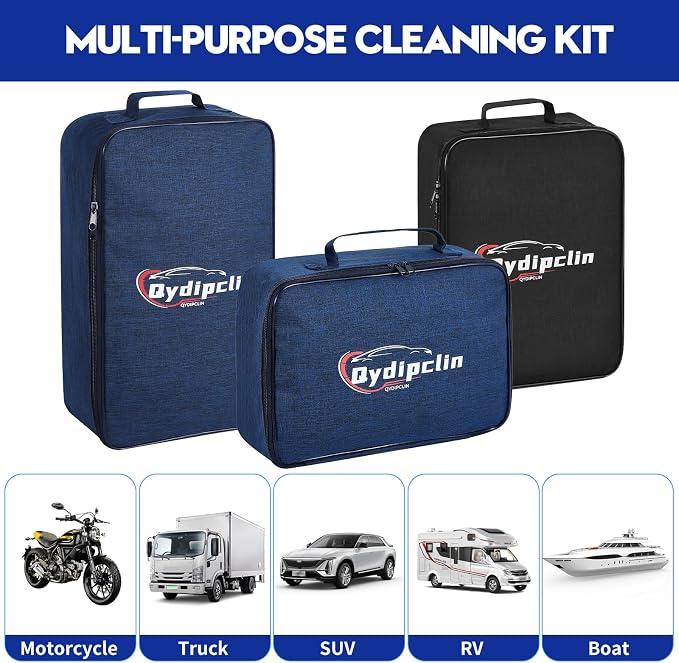 Qydipclin 23Pcs Car Detailing Kit, Car Detailing Brush Set, Car Wash Cleaning Kit, Car Detailing Brushes, Professional Car Care Kit for Interior Exterior Wheels, Blue